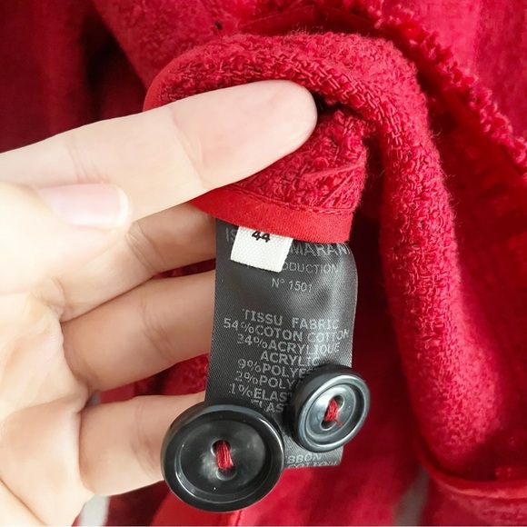 Isabel Marant Etoile Red Tweed Flenn Jacket Size 44 US 12 - Picture 10 of 10